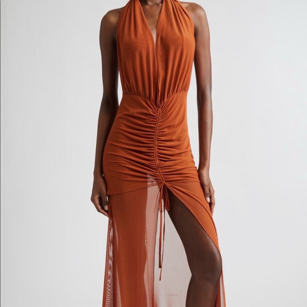 Kim shui ruched halter dress NWT